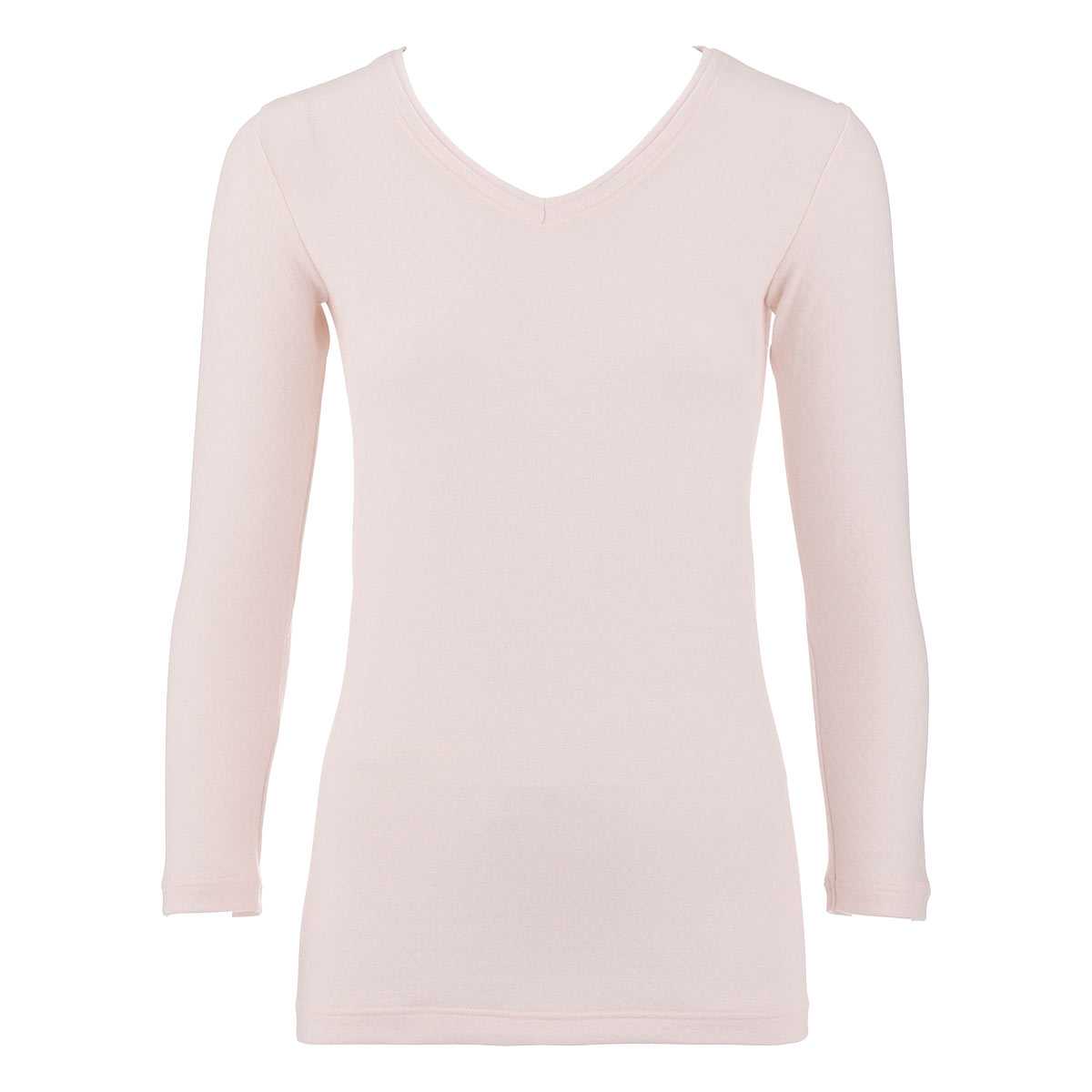 トリンプ Triumph しっかりあたたかい 5100 長袖 シャツ インナー 8分袖 Uネック キルト 吸湿発熱 保湿 抗菌防臭 酒エキス加工(PI-ピンク-M)