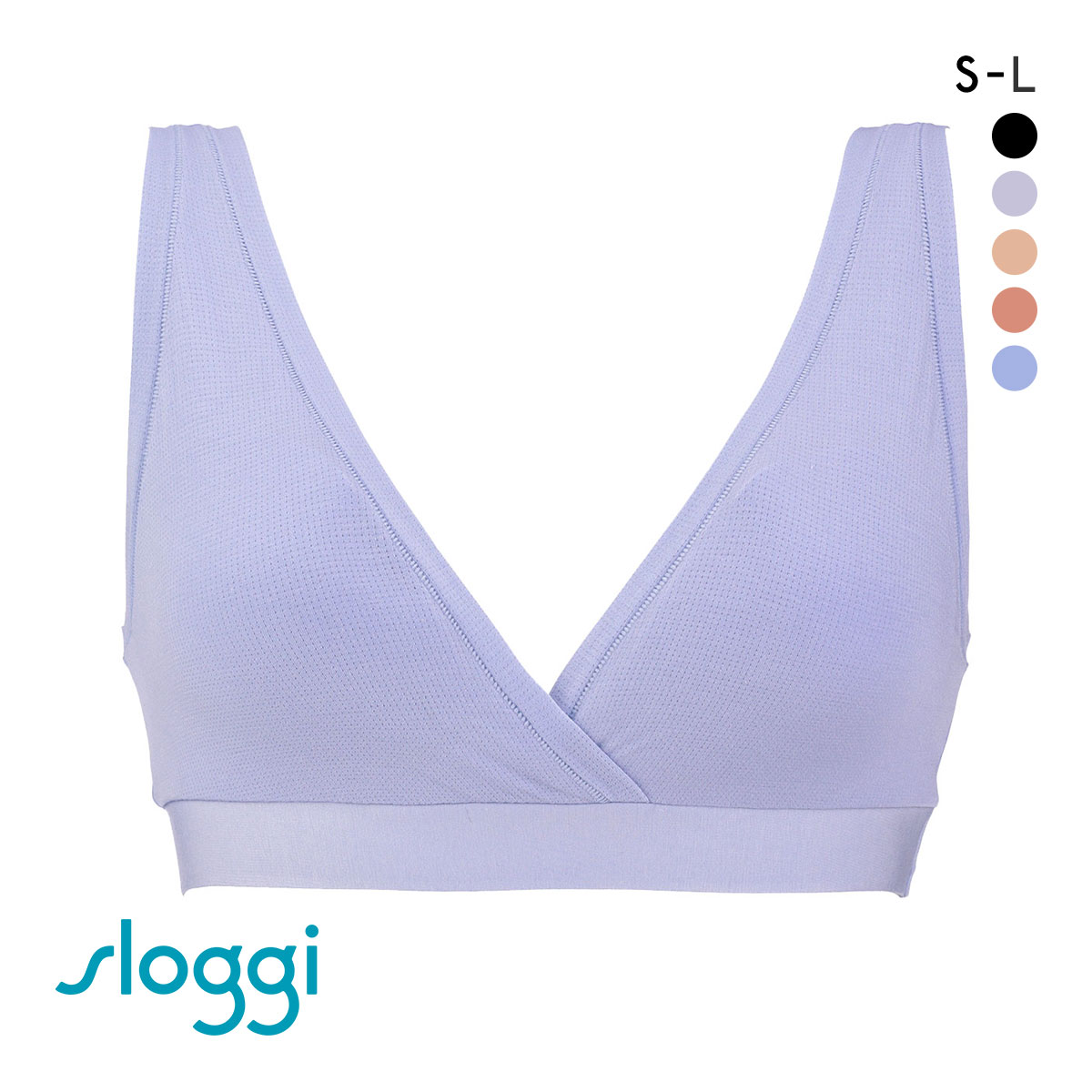 トリンプ Triumph スロギー sloggi GO Allround Bralett ブラジャー ノンワイヤー ハーフトップ S-L 単品 ブラレット ワンサイズ(BU-ブルー-S-L)