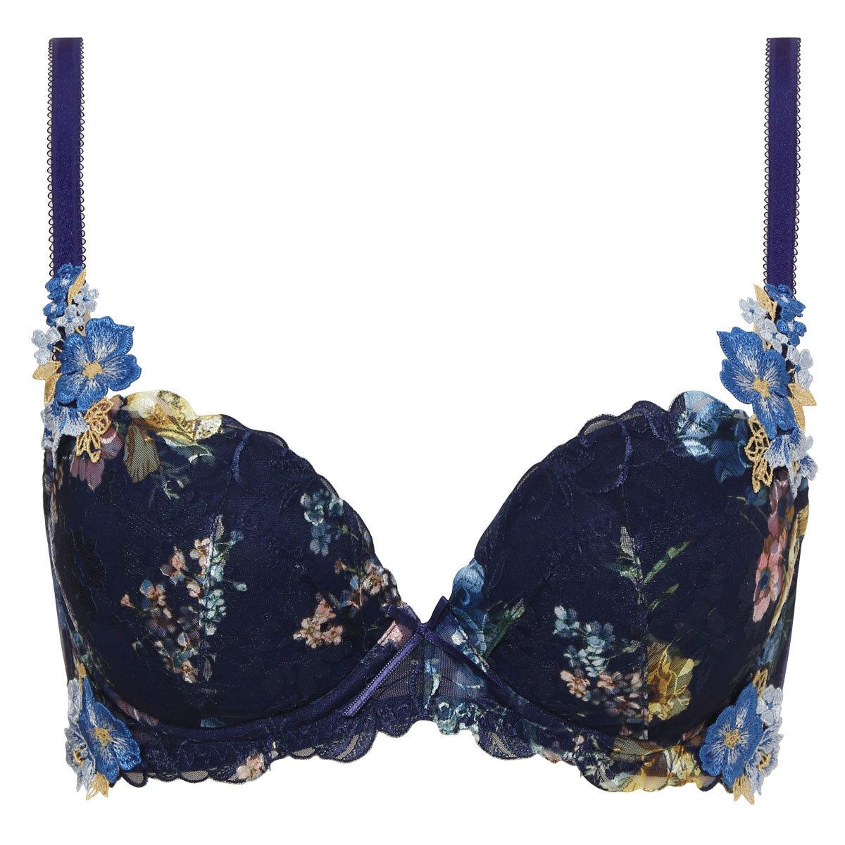 トリンプ Triumph TR0082 プレミアムデザイン レッドレーベル ブラジャー BCDE 単品(DBU-濃ブルー-B70)