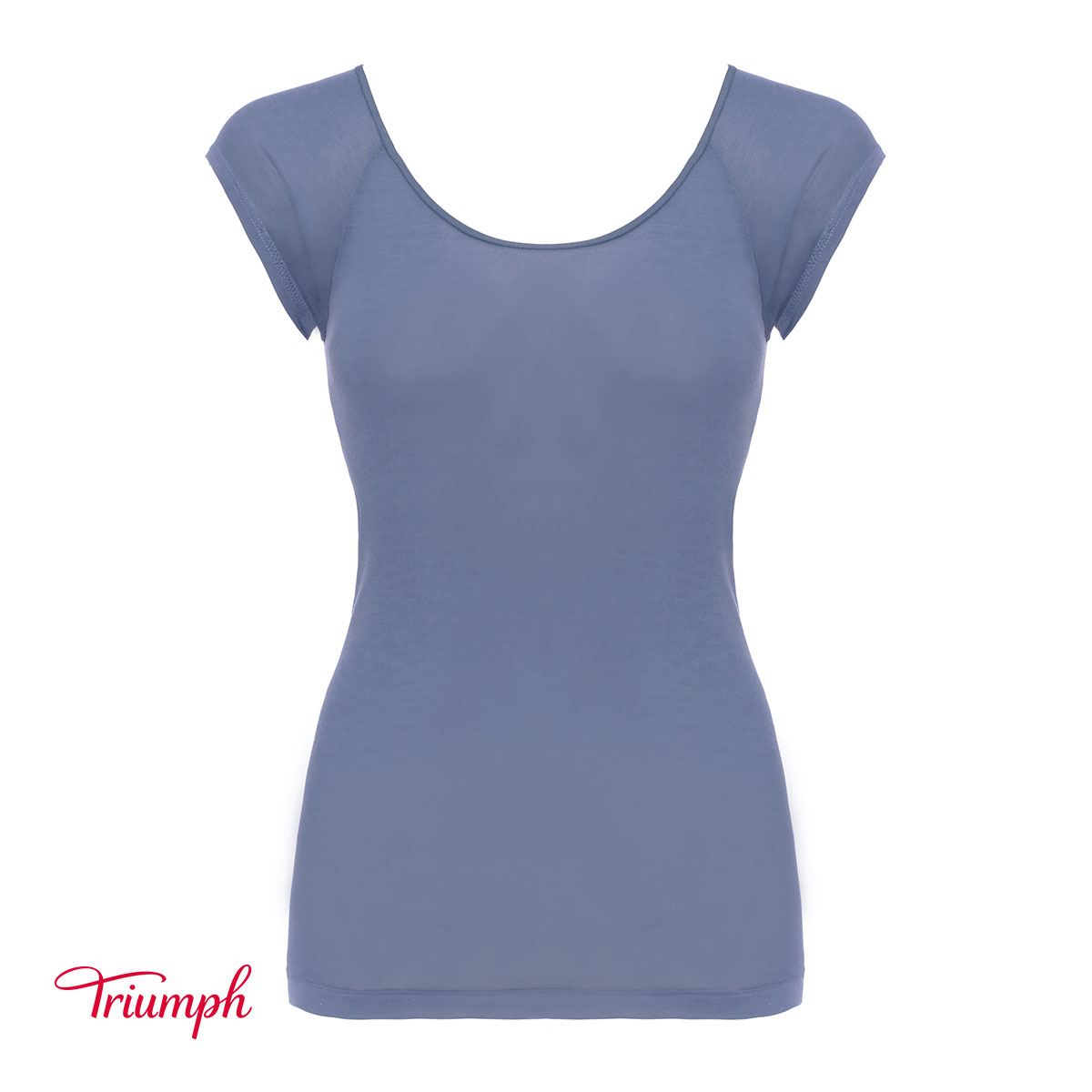 トリンプ Triumph TR5250 涼しいインナー 薄くて軽い フレンチ袖 トップス ML(BU-ブルー-M)