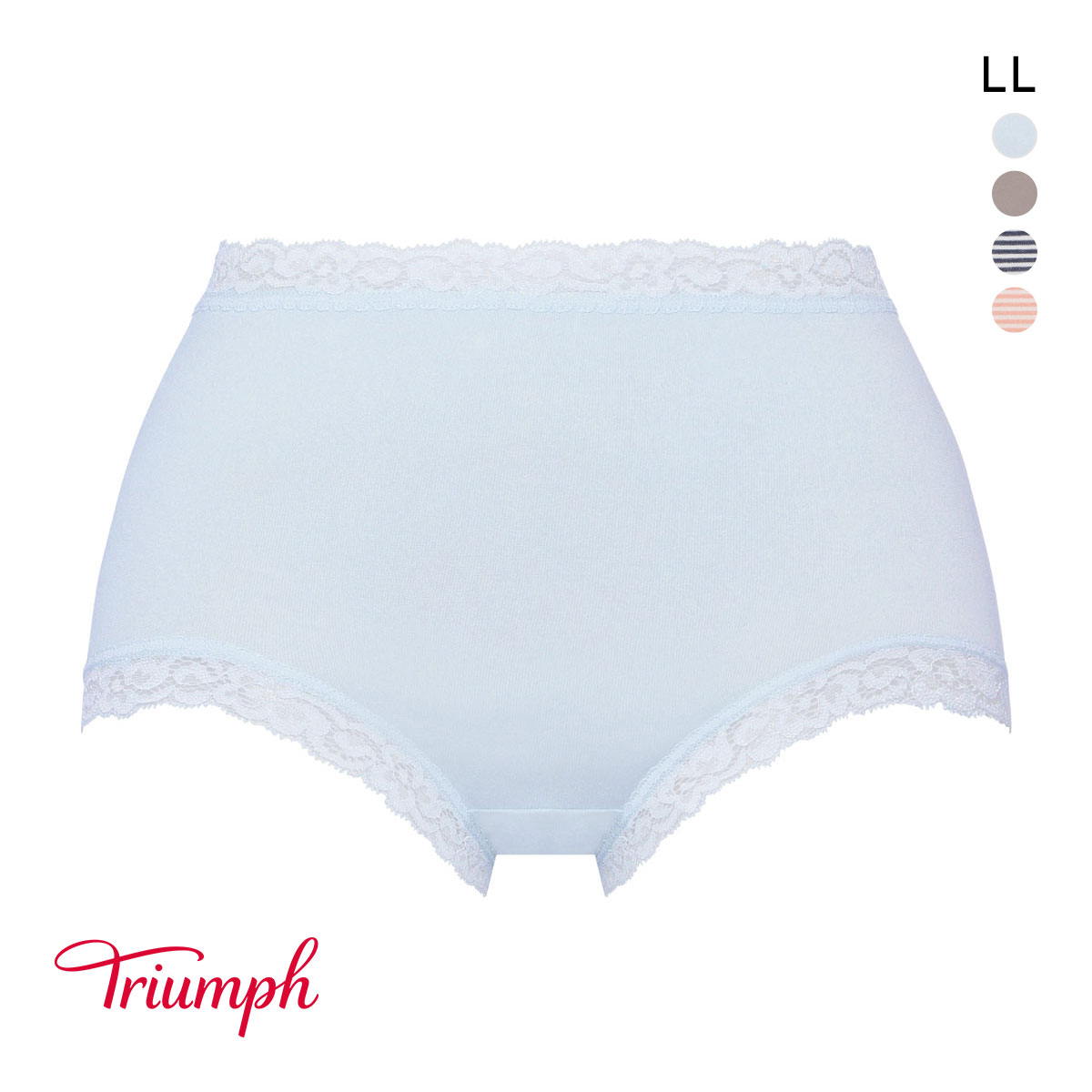 トリンプ TR7120 SO NATURAL ショーツ はきこみ深め 綿混 LL 大きいサイズ Triumph(LBU-薄ブルー-LL)