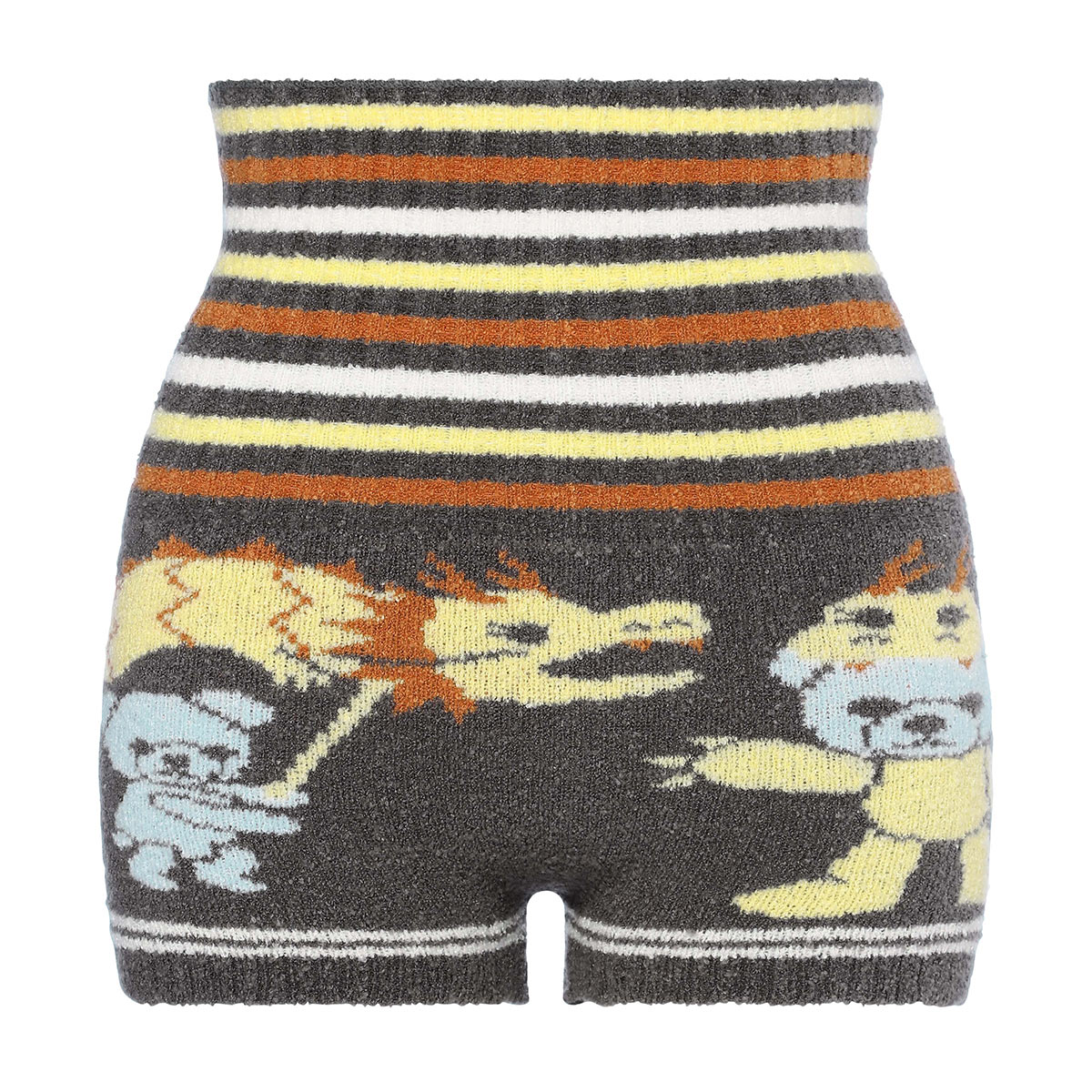 トリンプ Triumph スロギー sloggi G079 腹巻き付きニットパンツ 1分丈 あったか ふわふわ ボトム(GY-グレー-M-LL)