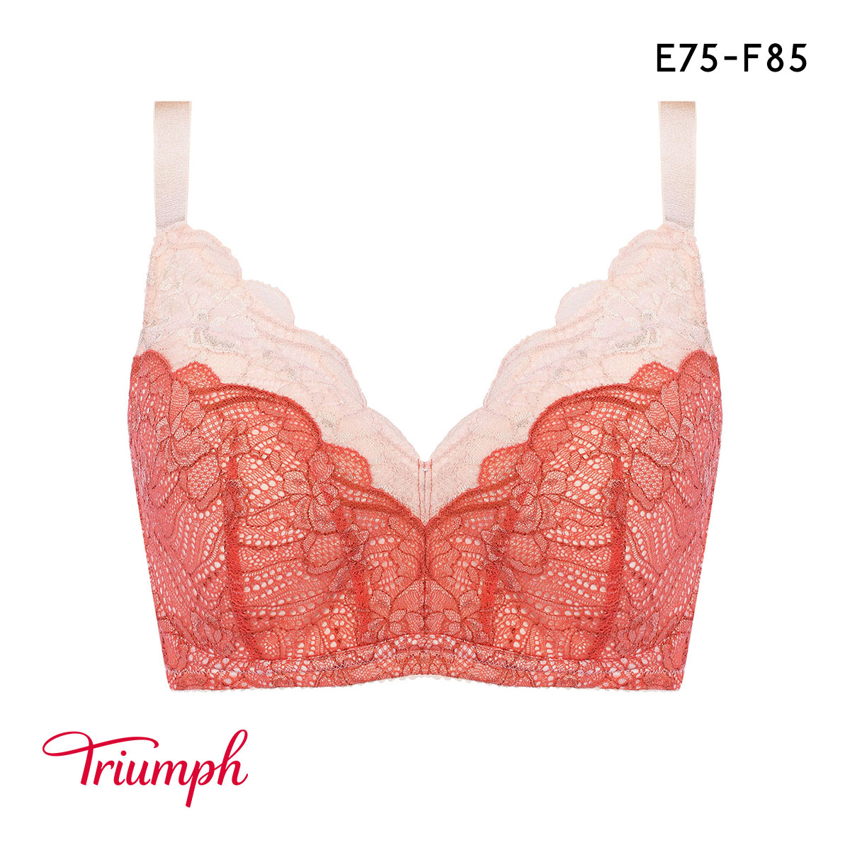 トリンプ すっきり包み込むブラ TR585 WHP ミニマイザーブラジャー フルカップ EF75-85 単品 大きいサイズ 小さくみせる Triumph(OP-オレンジピンク-E75)