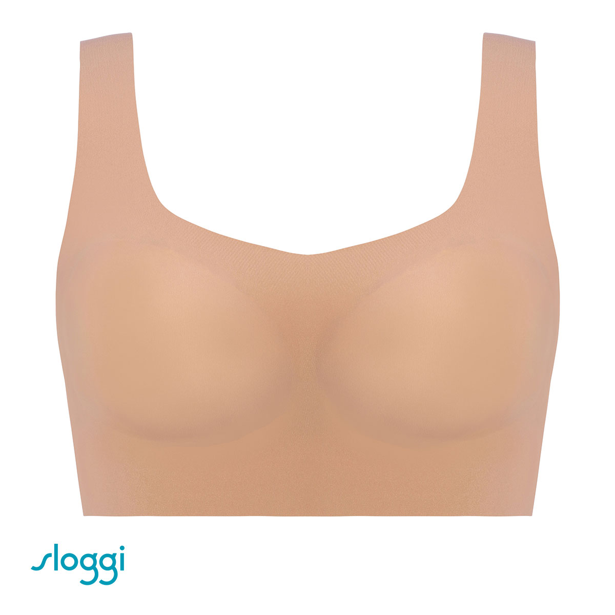 トリンプ Triumph スロギー sloggi ZERO FEEL TOP ブラジャー ノンワイヤー ハーフトップ SML ゼロフィール シームレス 吸水速乾 単品(BR-ブラウン-S)