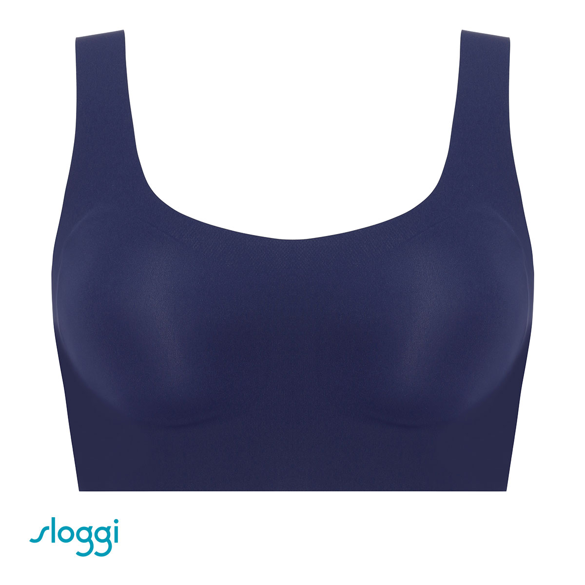 トリンプ Triumph スロギー sloggi ZERO FEEL TOP ブラジャー ノンワイヤー ハーフトップ SML ゼロフィール シームレス 吸水速乾 単品(DBU-濃ブルー-S)