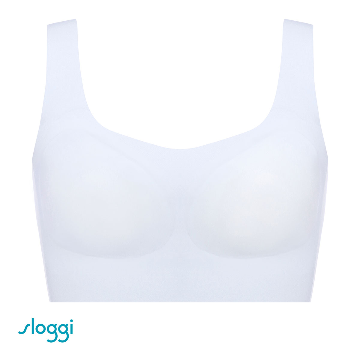 トリンプ Triumph スロギー sloggi ZERO FEEL TOP ブラジャー ノンワイヤー ハーフトップ SML ゼロフィール シームレス 吸水速乾 単品(LBU-薄ブルー-S)