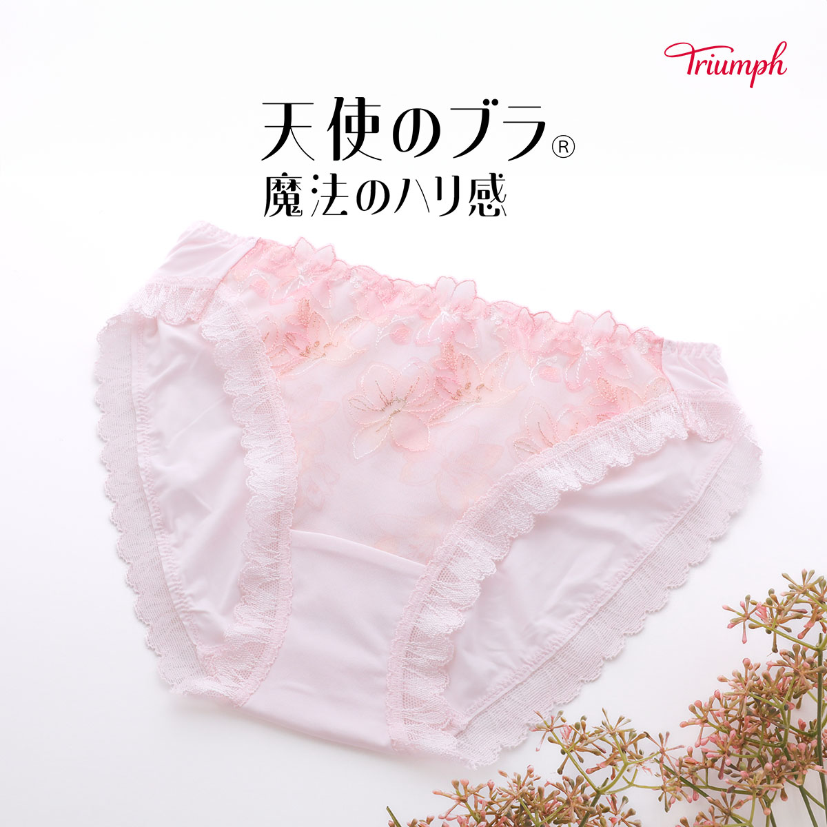 トリンプ Triumph TR596 天使のブラ 魔法のハリ感 ショーツ スタンダード レギュラー ノーマル ML 単品(PI-ピンク-M)