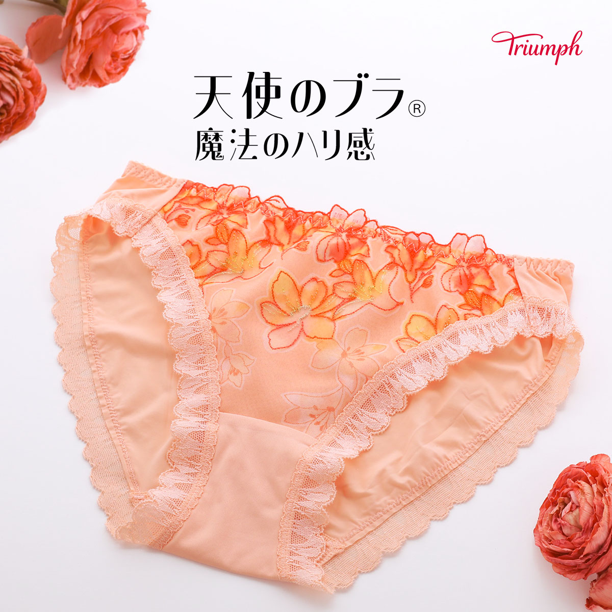 トリンプ Triumph TR596 天使のブラ 魔法のハリ感 ショーツ スタンダード レギュラー ノーマル ML 単品(OR-オレンジ-M)