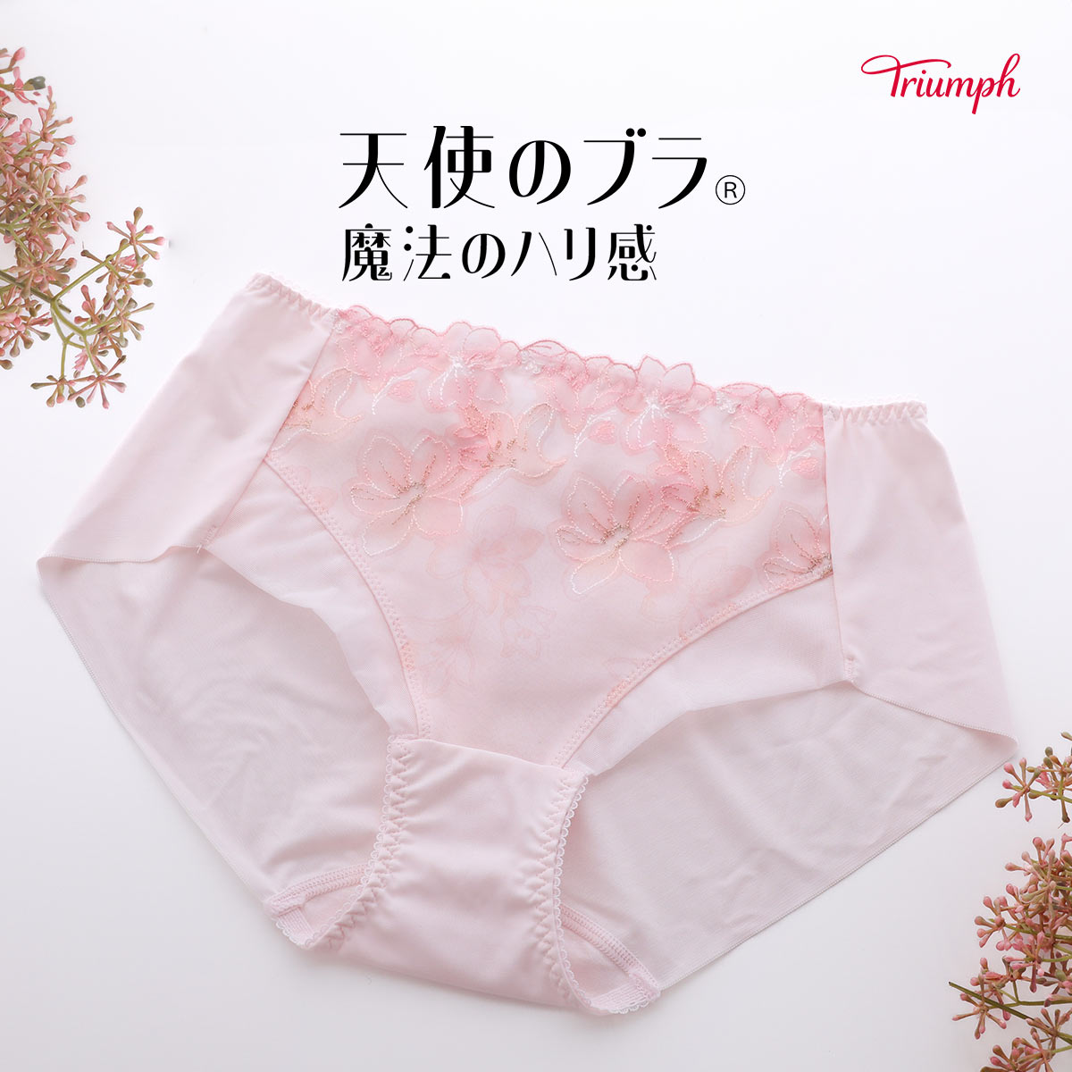トリンプ Triumph TR596 天使のブラ 魔法のハリ感 ショーツ ボーイレングス ML 単品(PI-ピンク-M)