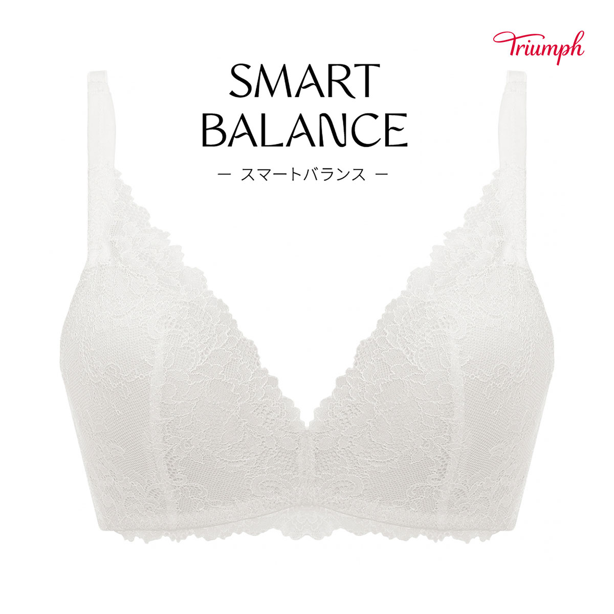 トリンプ Triumph TR602 スマートバランス ノンワイヤー 3/4カップ ブラジャー L2 単品(WH-ホワイト-L2)