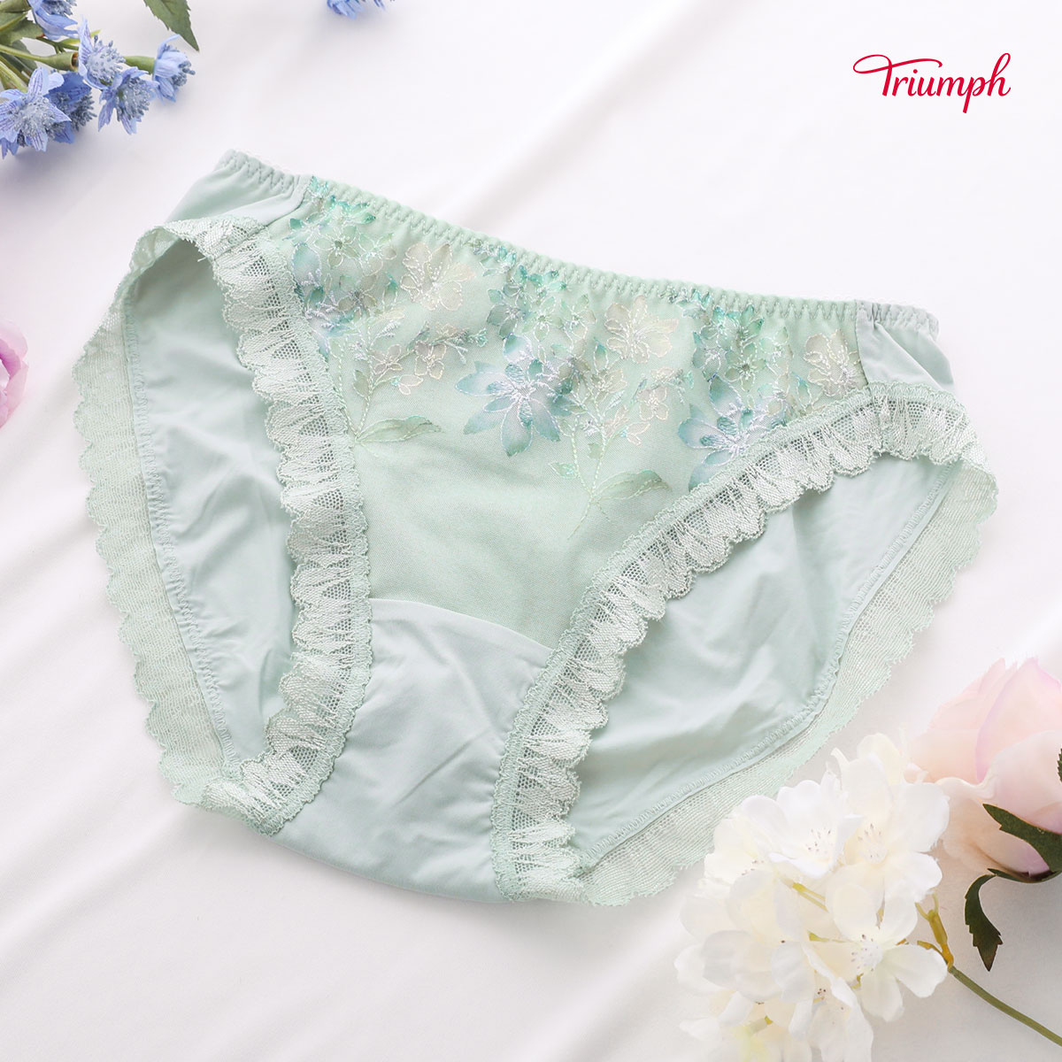 トリンプ Triumph TR597 天使のブラ 魔法のハリ感 ノンワイヤー ショーツ スタンダード レギュラーショーツ ML 単品(GR-グリーン-M)