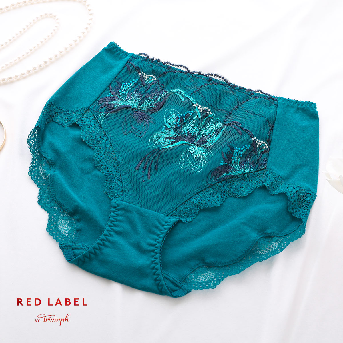 トリンプ Triumph TR0107 レッドレーベル バイ トリンプ ヨセアゲハ はきこみ深め ショーツ スタンダード ミディ ML 単品(GR-グリーン-M)