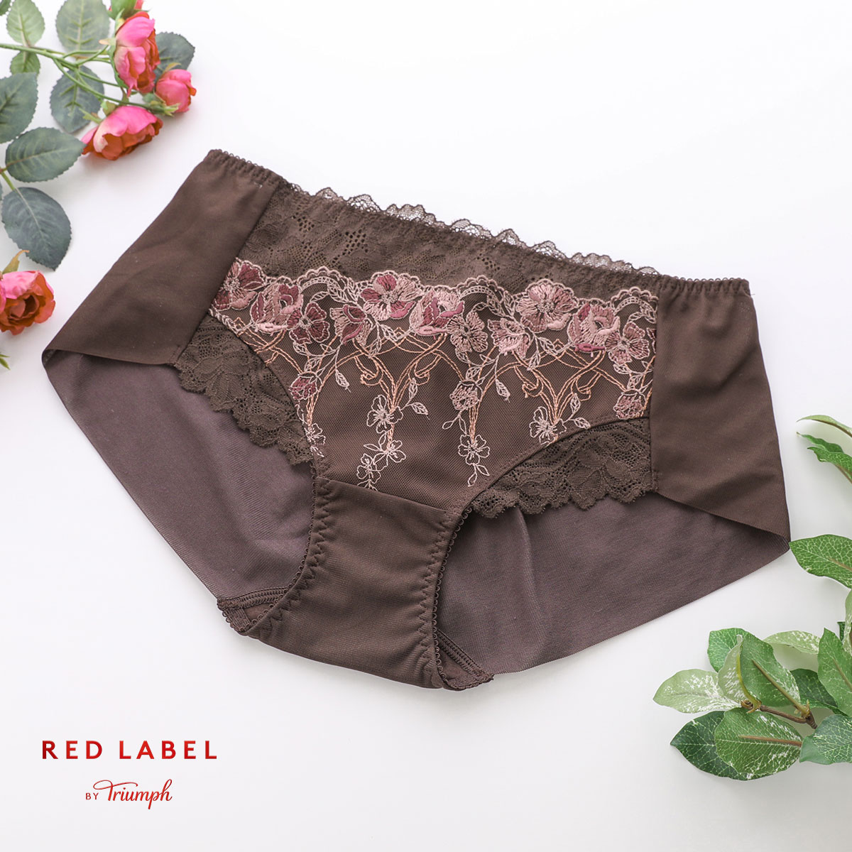 トリンプ Triumph TR0111 レッドレーベル バイ トリンプ ショーツ ボーイズレングス ヒップハング ヘム ML 単品(BR-ブラウン-M)