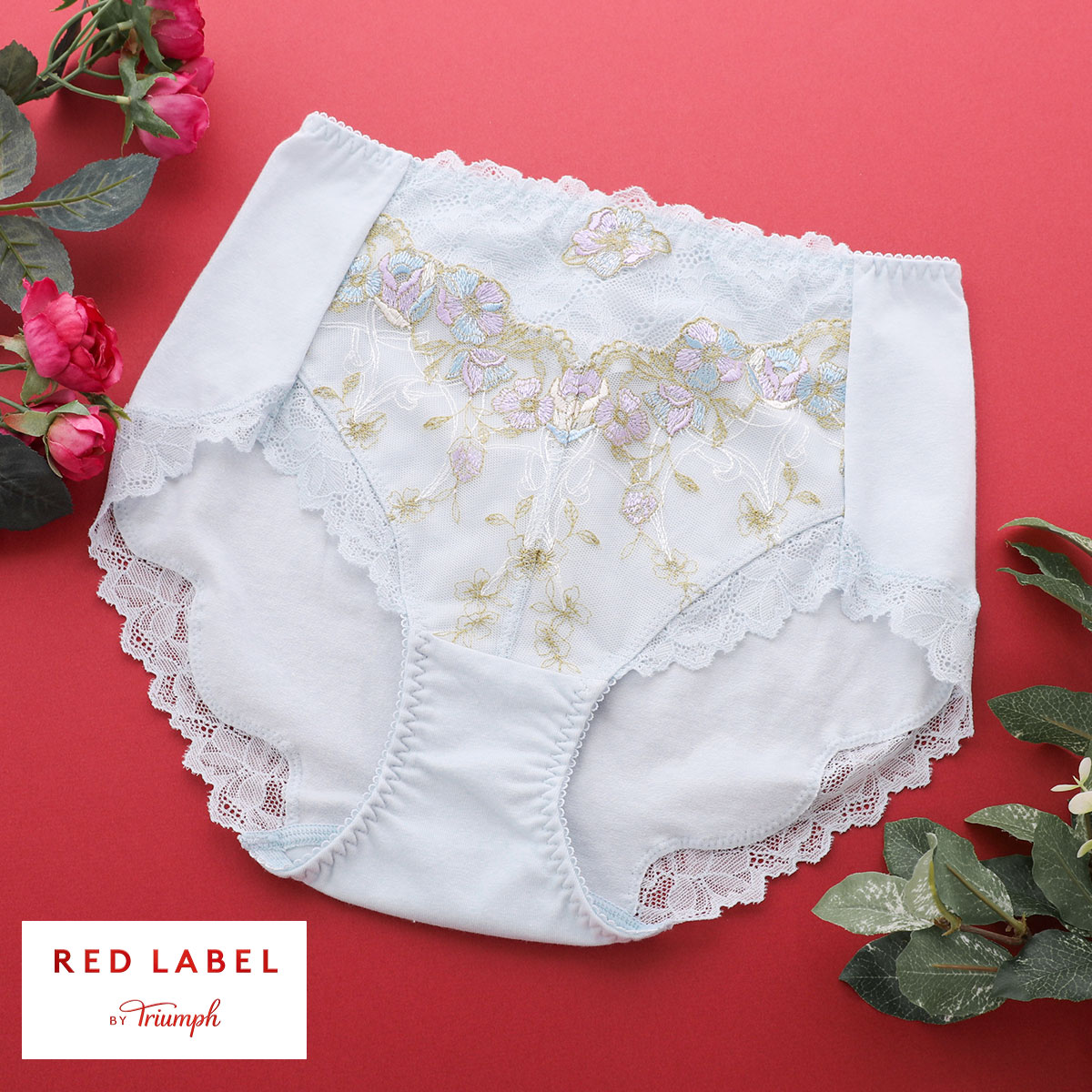 トリンプ Triumph TR0111 レッドレーベル バイ トリンプ はきこみ深め ショーツ スタンダード ミディ ML 単品(BU-ブルー-M)