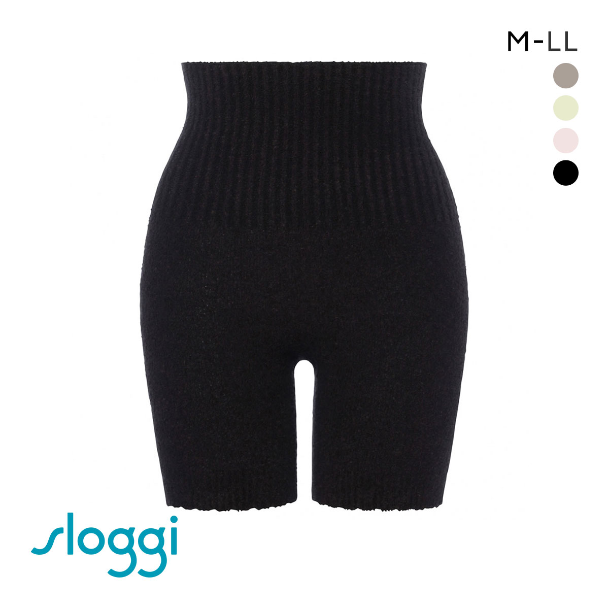 トリンプ Triumph スロギー sloggi G067 腹巻付きニットパンツ ゼロ フィール ニット ホイップタッチ 二分丈 ボトムス(BK-ブラック-M-LL)