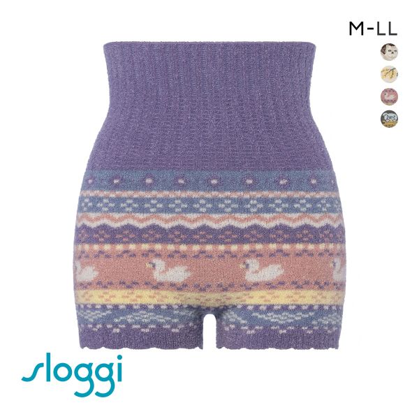 トリンプ Triumph スロギー sloggi G089 “ほっ”とあったか ニット柄 腹巻き付きニットパンツ 1分丈 あったか ふわふわ ボトム