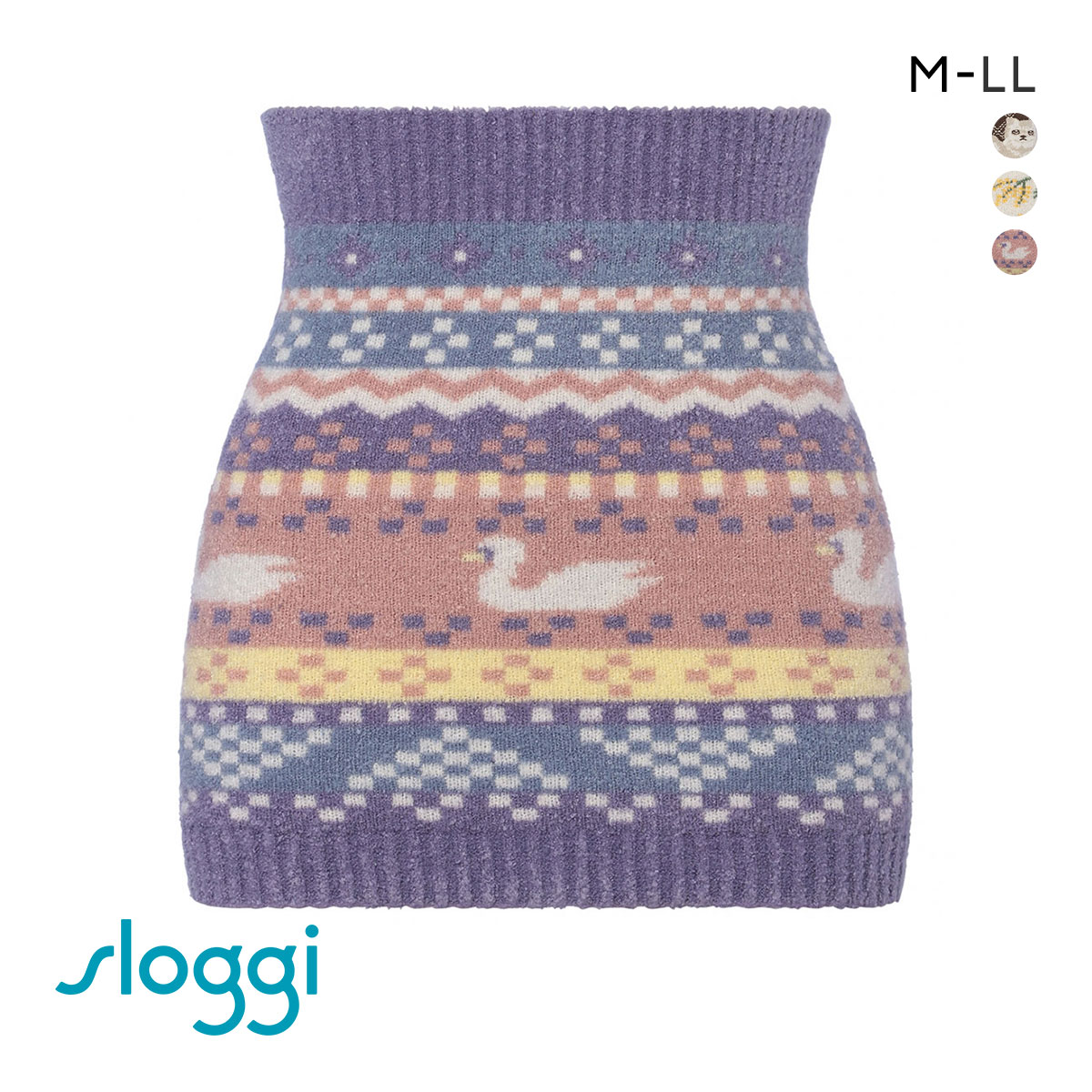 トリンプ Triumph スロギー sloggi G089 腹巻き “ほっ”とあったか  ニット柄ハラマキ(PU-パープル-M-LL)