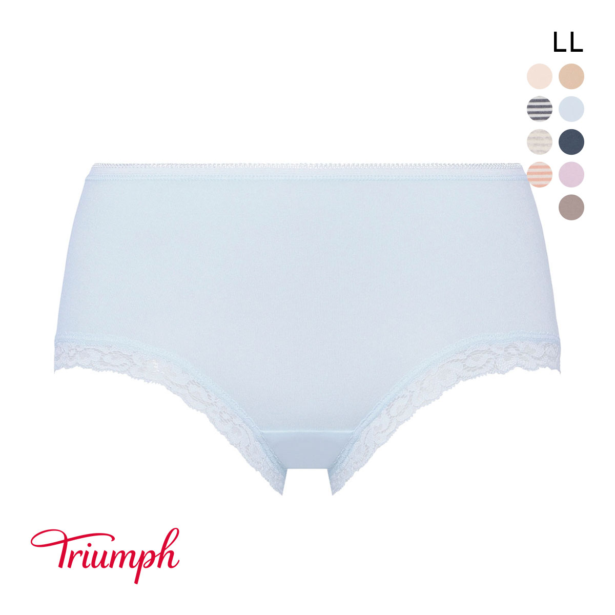 トリンプ TR7120 SO NATURAL ショーツ ボーイレングス 綿混 深め LL 大きいサイズ Triumph(LBU-薄ブルー-LL)