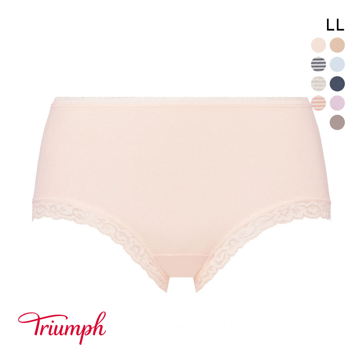 トリンプ TR7120 SO NATURAL ショーツ ボーイレングス 綿混 深め LL 大きいサイズ Triumph(CR-クリーム-LL)