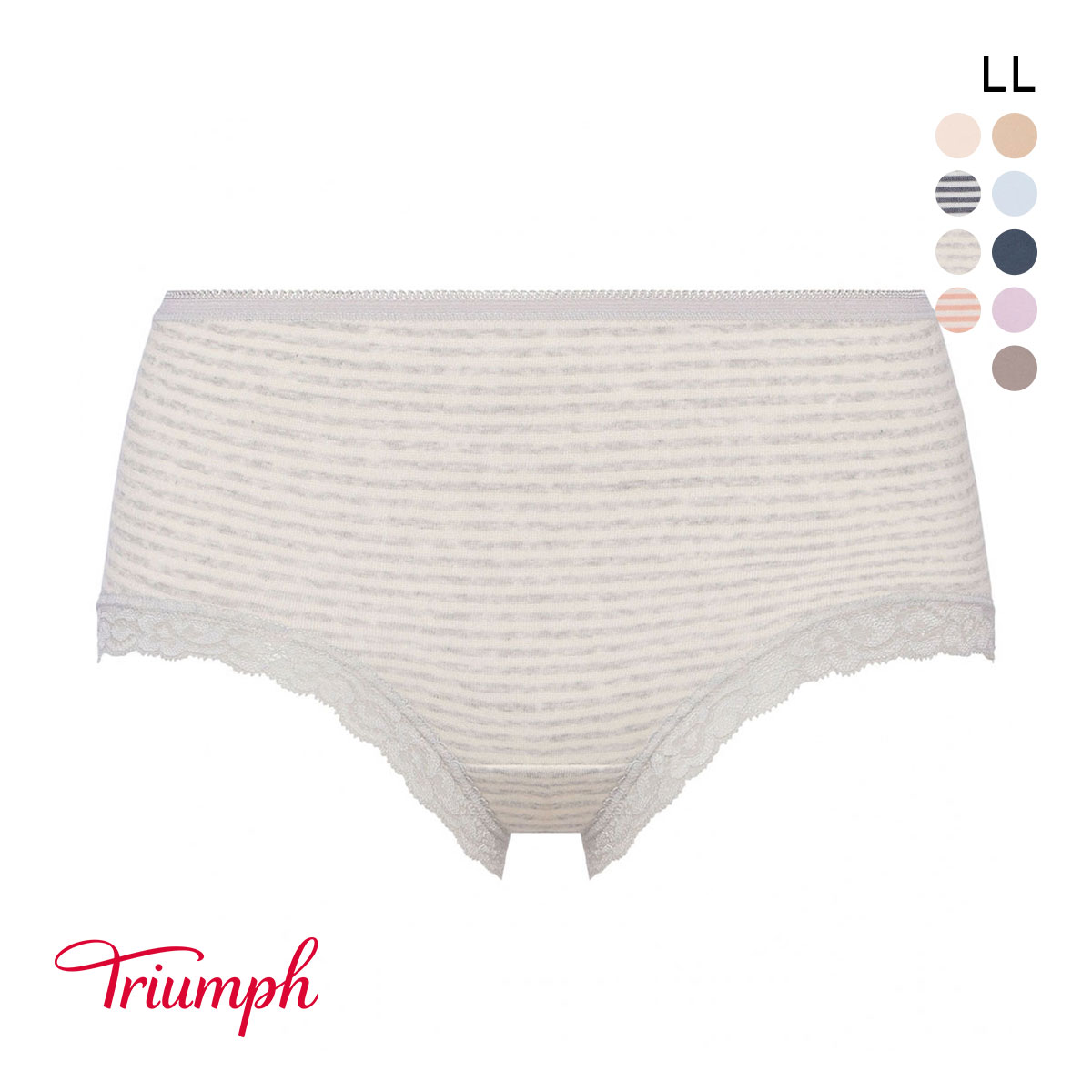 トリンプ TR7120 SO NATURAL ショーツ ボーイレングス 綿混 深め LL 大きいサイズ Triumph(LGY-薄グレー-LL)