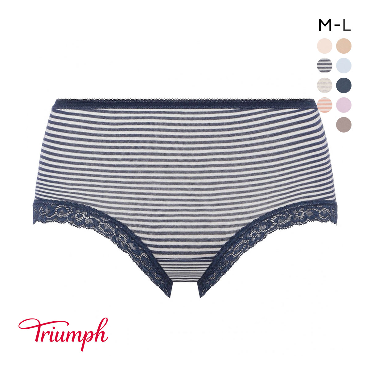 トリンプ TR7120 SO NATURAL ショーツ ボーイレングス 綿混 深め ML Triumph(NV-ネイビー-M)