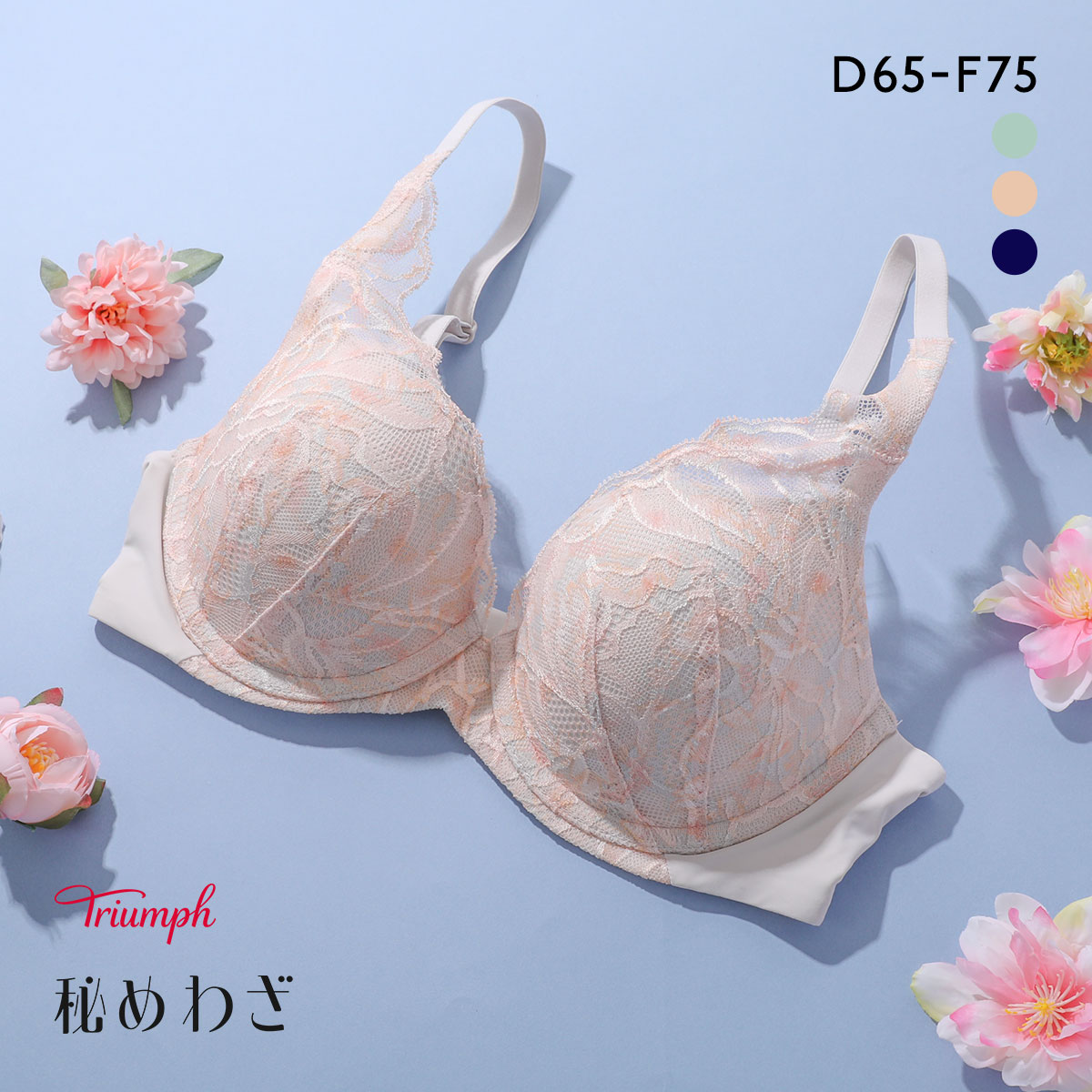 トリンプ TR628 秘めわざ ブラジャー ソフトワイヤー DEF Triumph(VL-バニラ-D65)