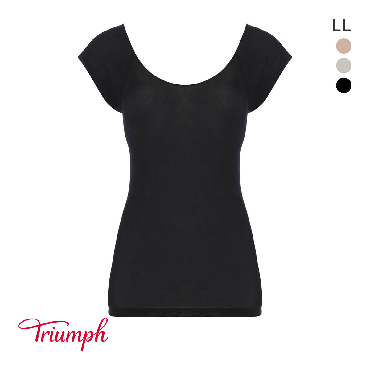 トリンプ TR5450 うす軽インナー フレンチ袖 トップス LL Triumph(BK-ブラック-LL)