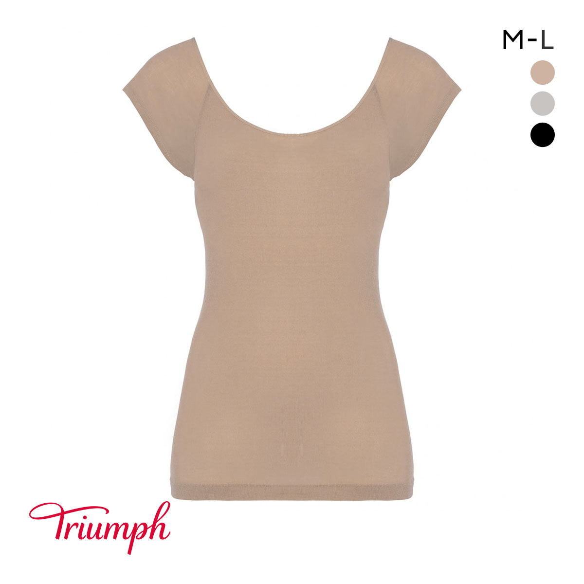 トリンプ TR5450 うす軽インナー フレンチ袖 トップス ML Triumph(BE-ベージュ-M)