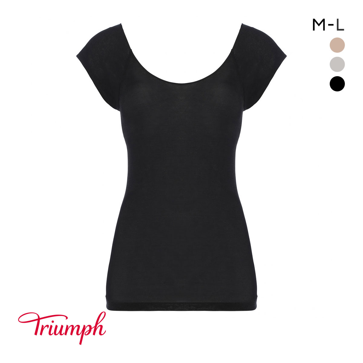トリンプ TR5450 うす軽インナー フレンチ袖 トップス ML Triumph(BK-ブラック-M)