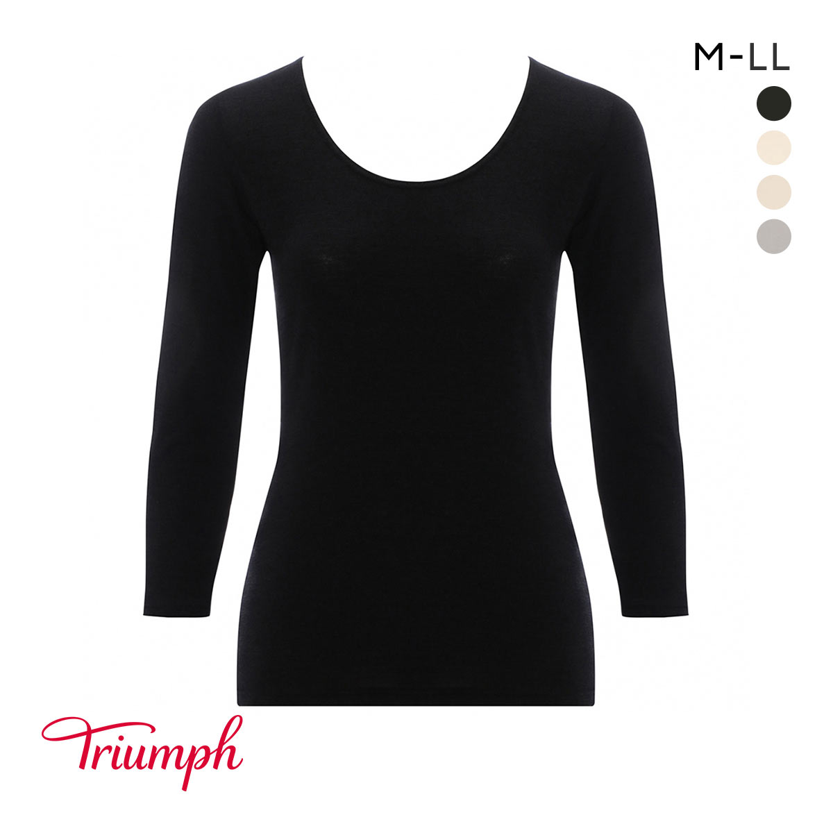 トリンプ TR5410 デイリートリンプ インナー 8分袖 トップ M-LL Triumph(BK-ブラック-M)