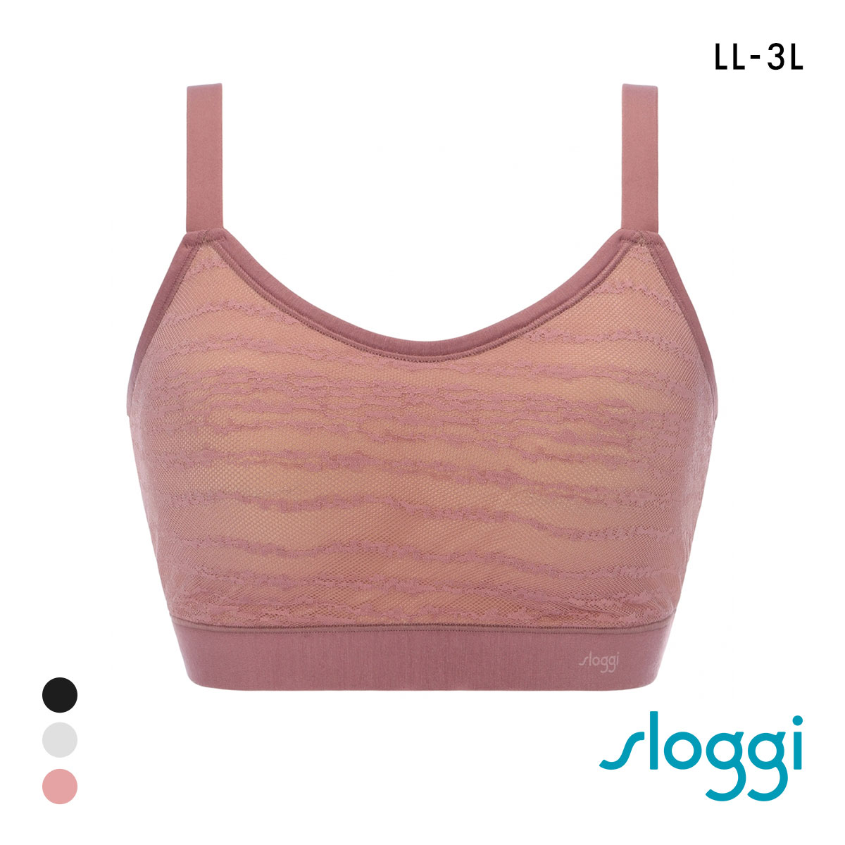 トリンプ スロギー フリーオールラウンド レース sloggi FREE AR Lace ハーフトップ ラージ LL-3L ワンサイズ Triumph(PBR-ピンクブラウン-LL-3L)