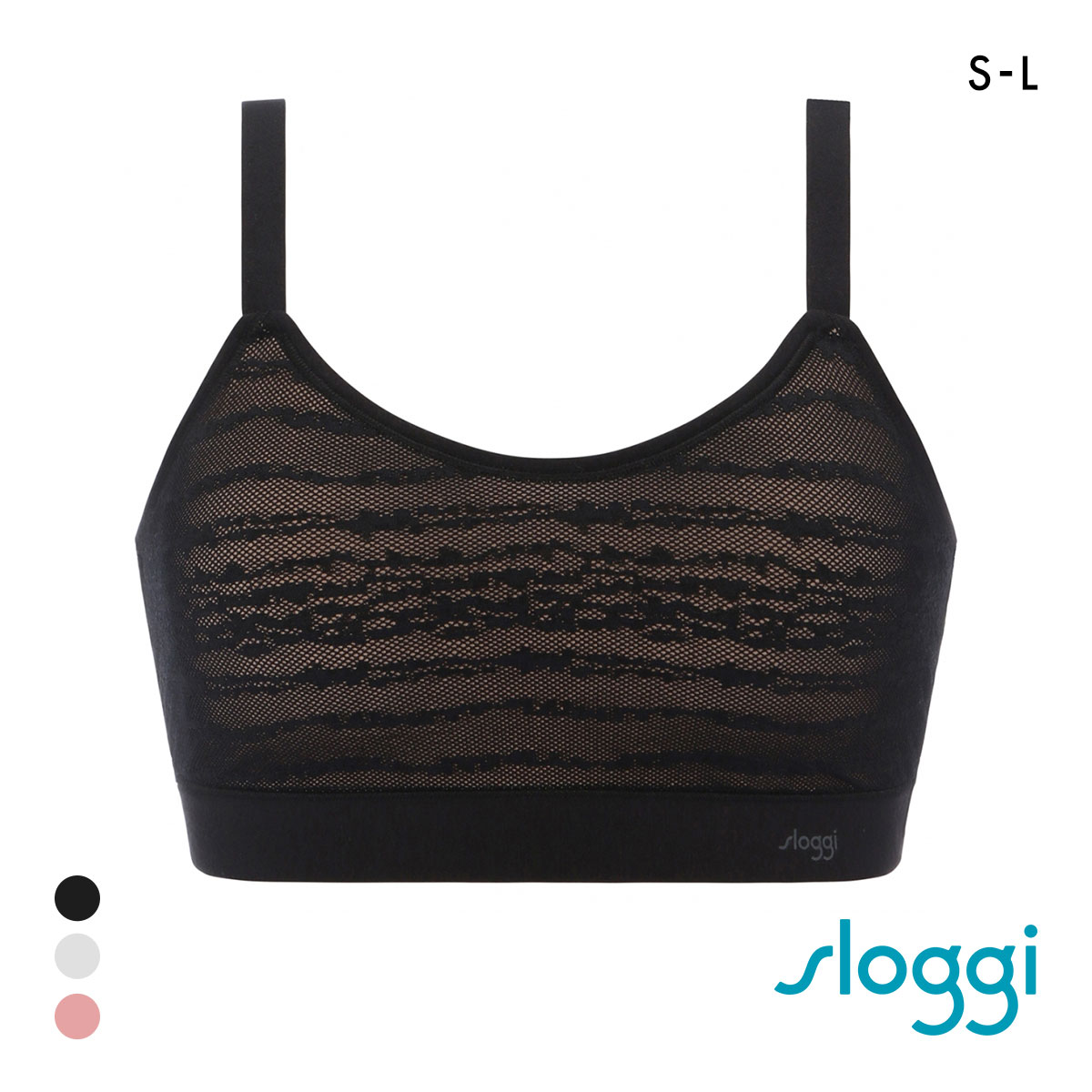 トリンプ スロギー フリーオールラウンド レース sloggi FREE AR Lace ハーフトップ S-L ワンサイズ Triumph(BK-ブラック-S-L)