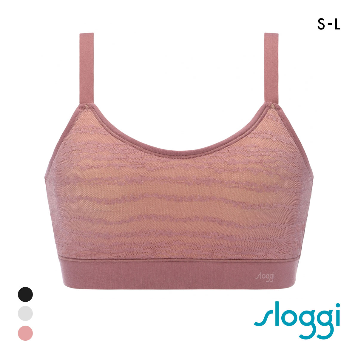 トリンプ スロギー フリーオールラウンド レース sloggi FREE AR Lace ハーフトップ S-L ワンサイズ Triumph(PBR-ピンクブラウン-S-L)