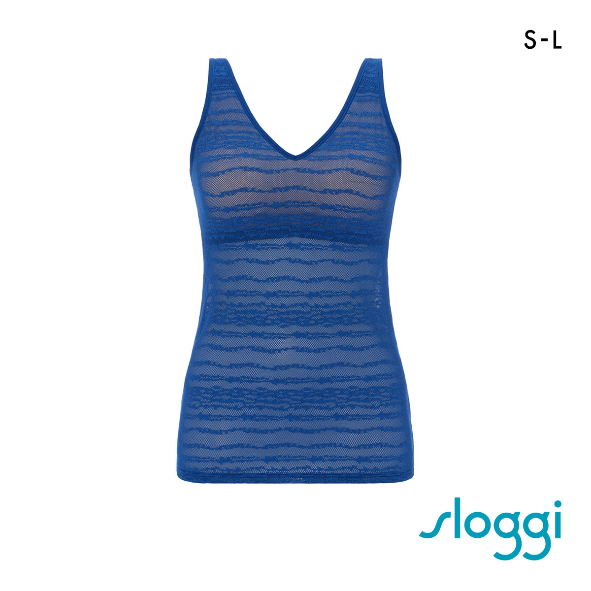 トリンプ スロギー フリーオールラウンド レース sloggi FREE AR Lace Vネック カップ付きトップ S-L 7010 Triumph(DBU-濃ブルー-S-L)