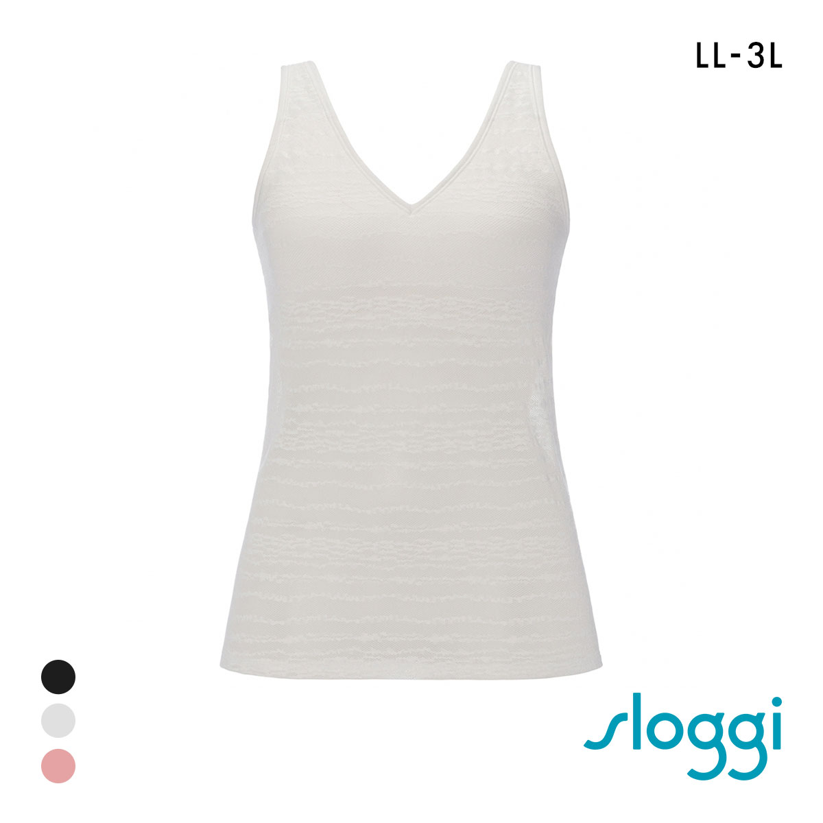 トリンプ スロギー フリーオールラウンド レース sloggi FREE AR Lace Vネック カップ付きトップ ラージ LL-3L Triumph(WH-ホワイト-LL-3L)