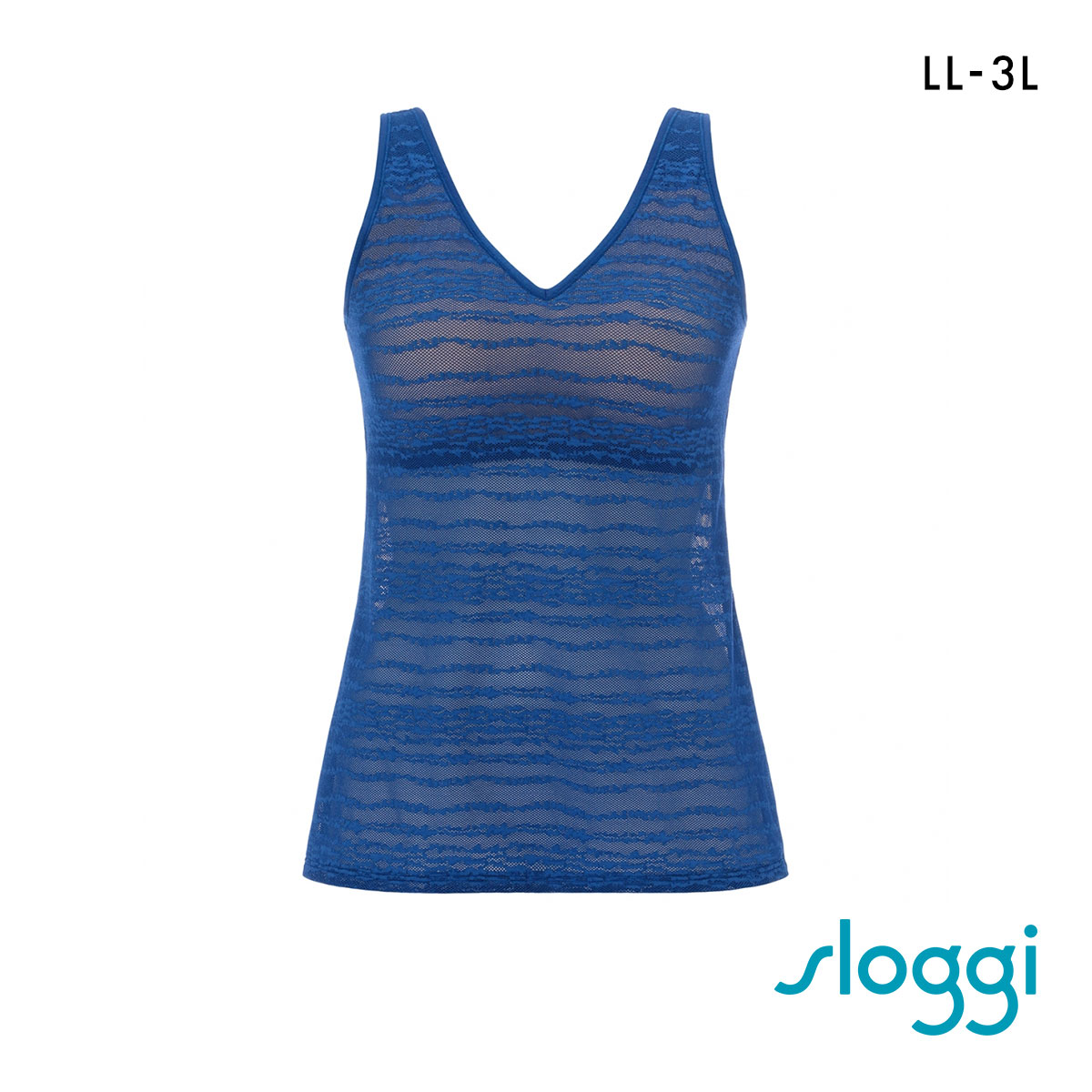 トリンプ スロギー フリーオールラウンド レース sloggi FREE AR Lace Vネック カップ付きトップ ラージ LL-3L 7010 Triumph(DBU-濃ブルー-LL-3L)