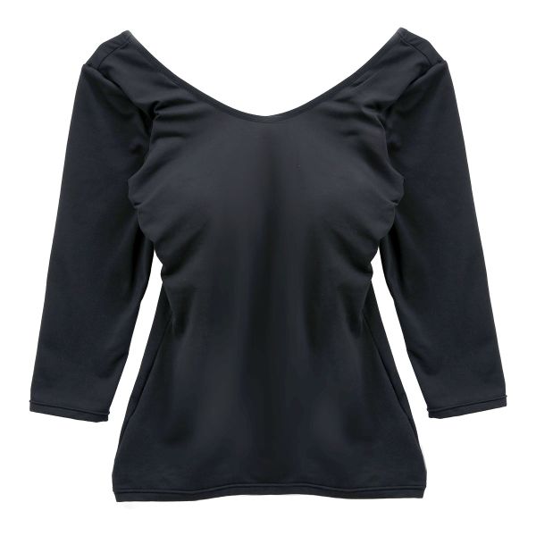 コントランテ ContRante バックオープン ブラトップ長袖 背中見せ インナー カップ付き XS S M L LL あったかインナー 7分袖