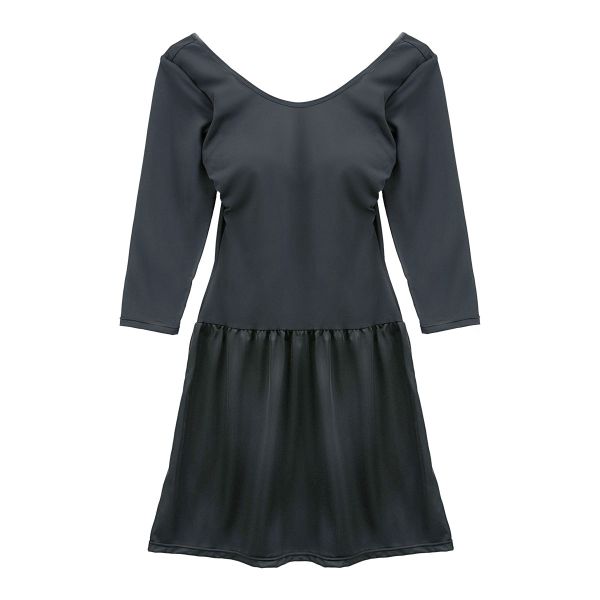 コントランテ ContRante バックオープン カップ付き長袖スリップ 背中見せ インナー 80丈 XS S M L LL あったかインナー 7分袖