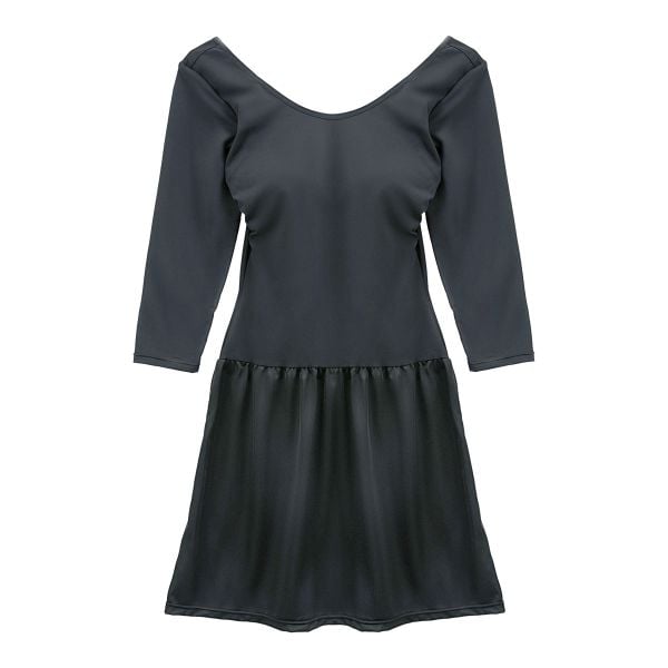 コントランテ ContRante バックオープン カップ付き長袖スリップ 背中見せ インナー 80丈 XS S M L LL あったかインナー 7分袖