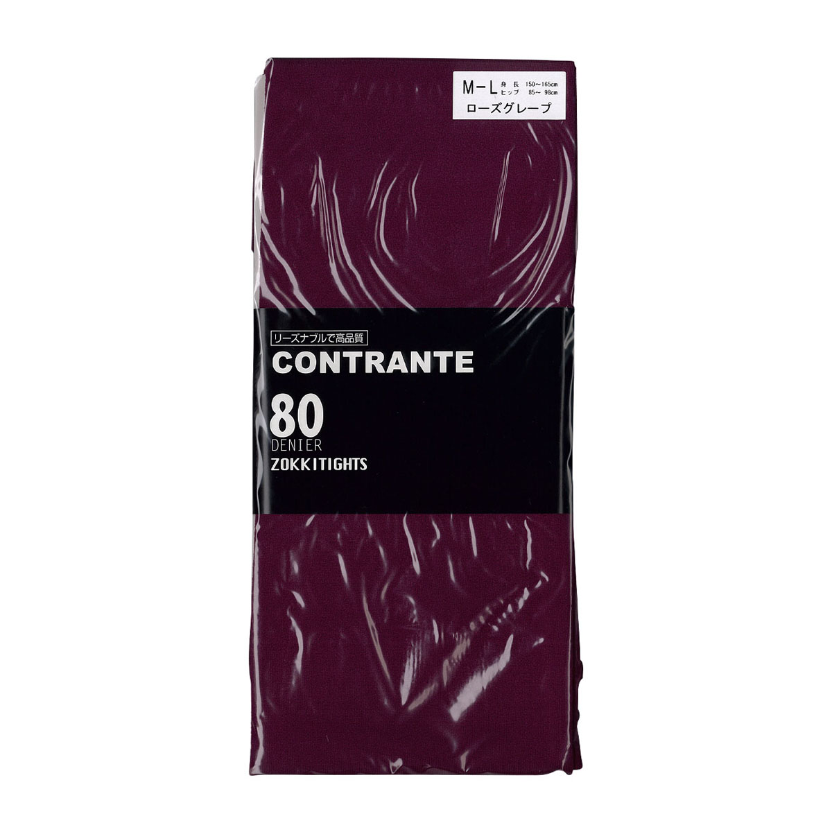 コントランテ ContRante カラータイツ 80デニール ゾッキタイプ(ローズグレープ-M-L)