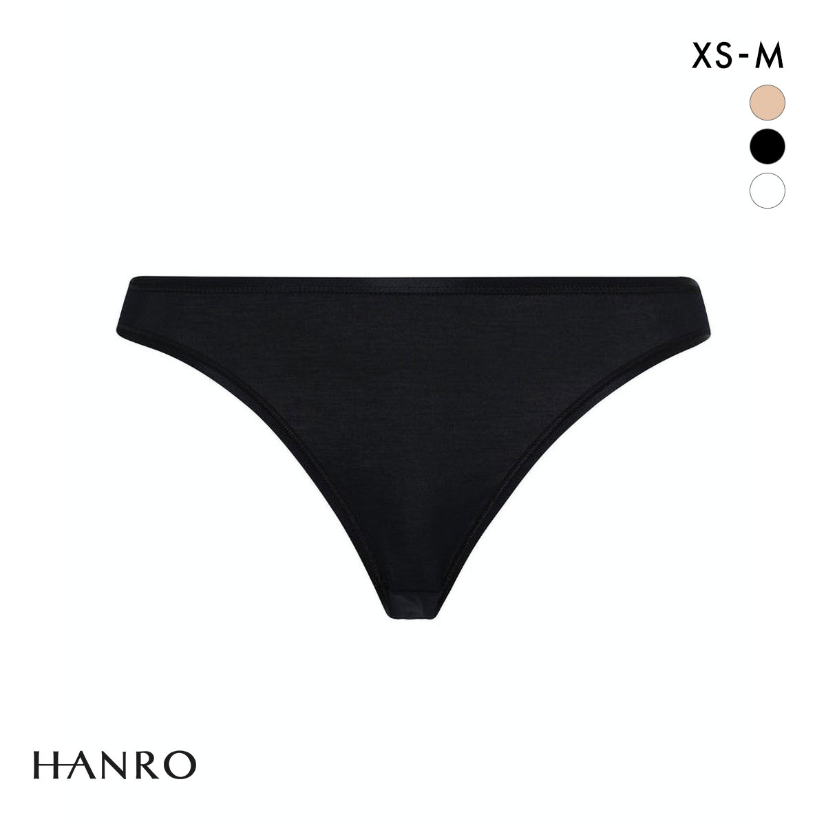 ハンロ コットン シームレス ショーツ HANRO COTTON SEAMLESS(BK-ブラック-XS)