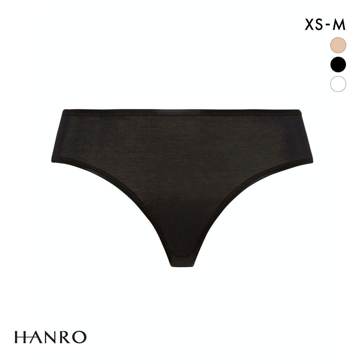 ハンロ コットン シームレス ノーマル ショーツ HANRO COTTON SEAMLESS(BK-ブラック-XS)
