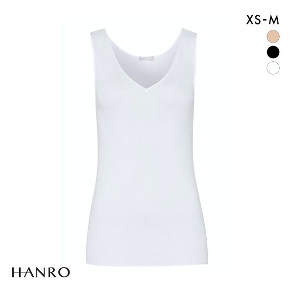 ハンロ コットン シームレス タンクトップ HANRO COTTON SEAMLESS Vネック インナー