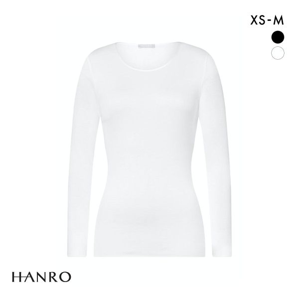 ハンロ コットン シームレス 長袖 トップス HANRO COTTON SEAMLESS Uネック インナー