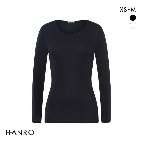 ハンロ コットン シームレス 長袖 トップス HANRO COTTON SEAMLESS Uネック インナー