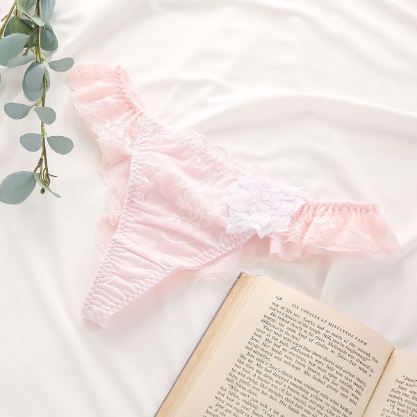 リリアージュココ LilyageCoco シアーガーデニア Tバックショーツ M タンガ ソング 総レース バックレース フレア フリル 単品