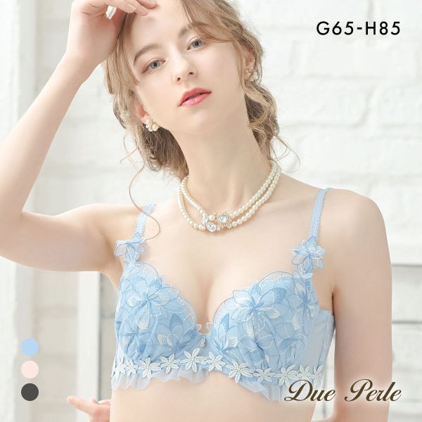 ドゥペルル フルールドゥ 脇高すっきりブラジャー GH グラマー 谷間 スムージング なめらか リフトアップ 大きいサイズ 脇肉 脇寄せ