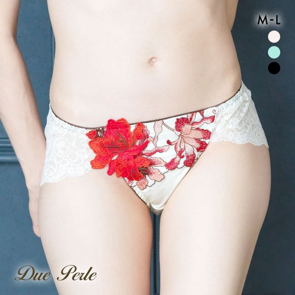 ドゥペルル ヴィクトリアシクラメン 総レースショーツ スタンダード バックレース ML ひびきにくい やわらか DuePerle