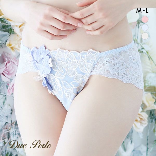 ドゥペルル DuePerle アイネ 総レースショーツ ML バックレースショーツ ノーマル ストレッチ フィット ひびきにくい 単品
