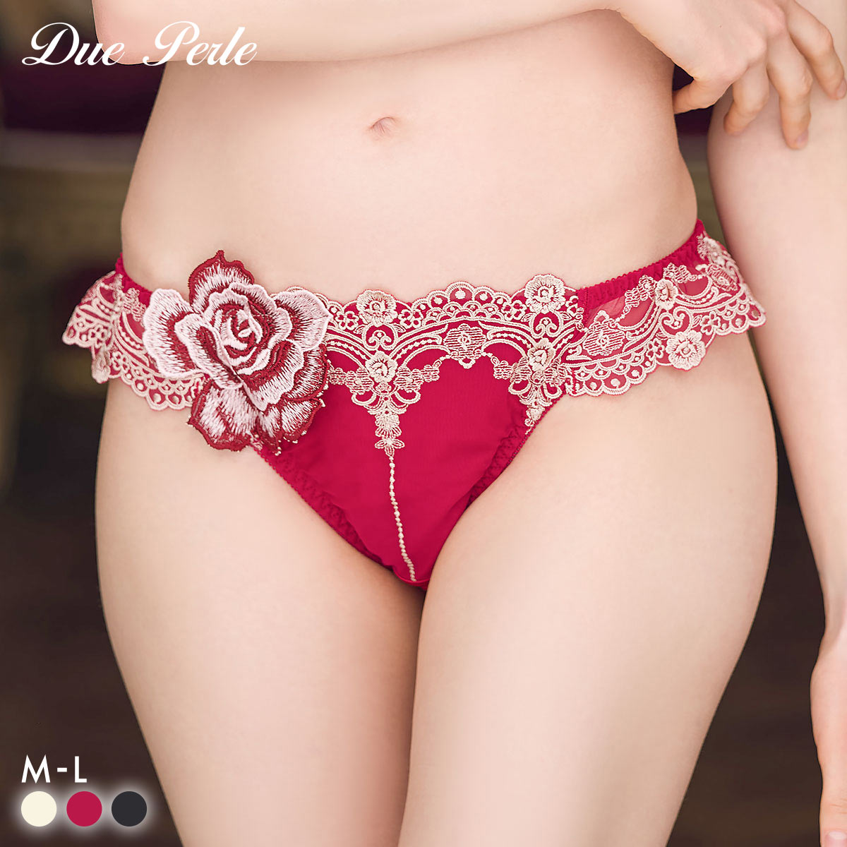 ドゥペルル ルージュ ノーマルショーツ スタンダード ML なめらか フィット ひびきにくい DuePerle(RE-レッド-M)